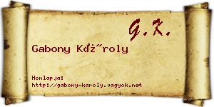 Gabony Károly névjegykártya